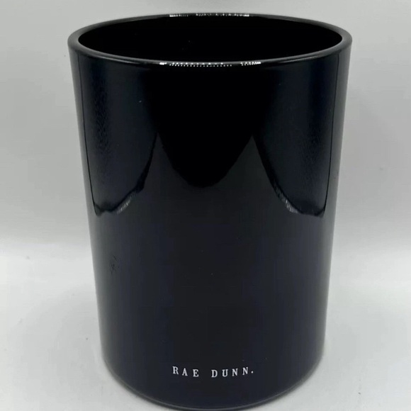 NEW Rae Dunn Makeup Queen Crown Black Glass With White Label Makeup Brushes Cup - Picture 2 of 4